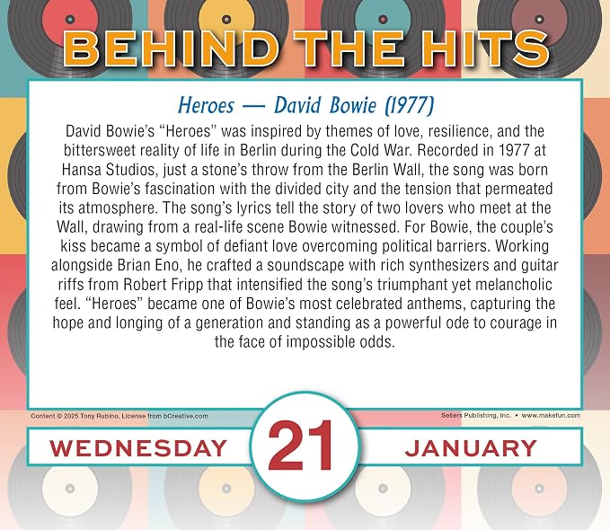 Behind The Hits 2026 Daily Desk Calendar: Boxed Page-a-Day Music Trivia Calendar with Day-to-Day Stories Behind Legendary Songs & Chart-Topping Moments - Image 5