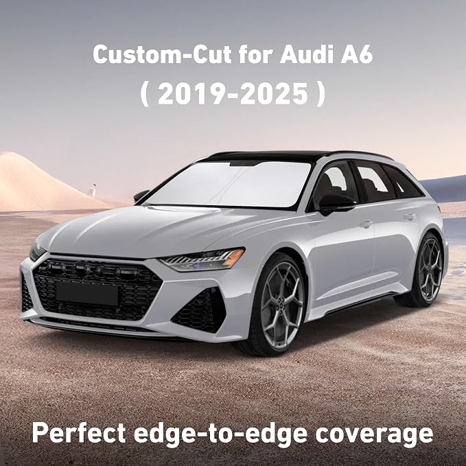 EcoNour Windshield Sunshade Compatible for Audi A6 2019-2023 2024 2025, Sun Visor for Front Windshield & Window Sun Shade Cover, UV Heat Blocker & Protector, Car Accessories - Image 2