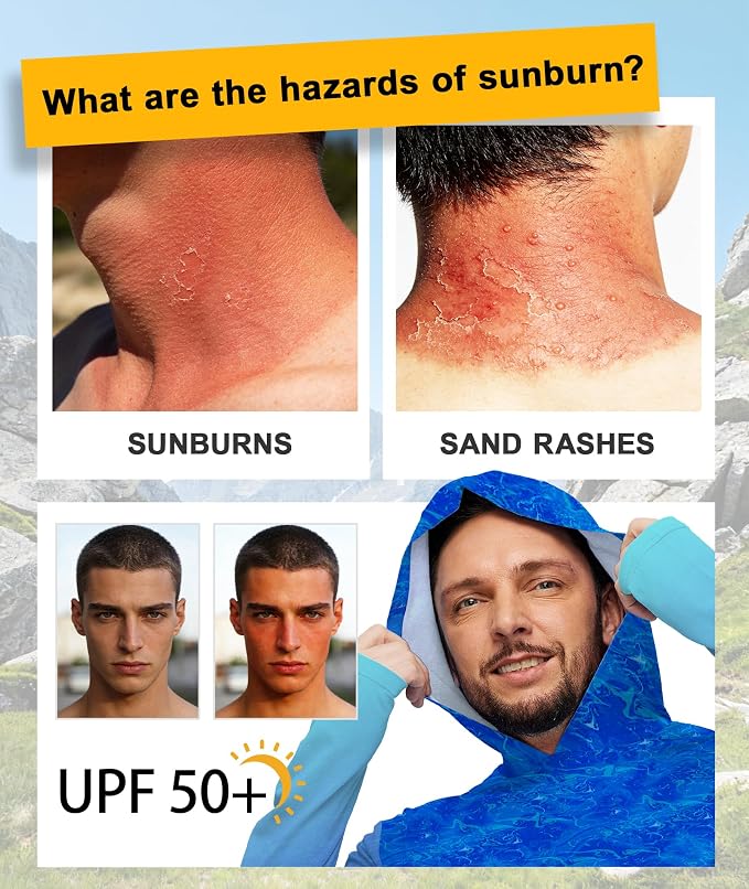 ZITY Men's Sun Protection Shirts Long Sleeve Rash Guard Hoodie UV UPF 50+ Fishing Running Athletic Sweatshirts - Image 4