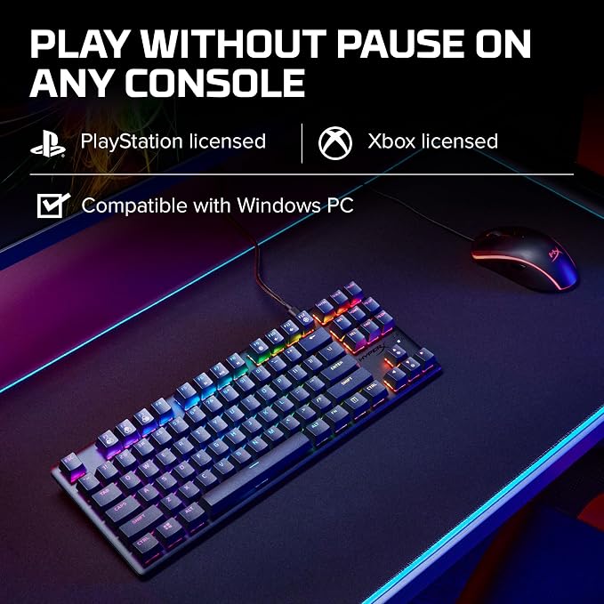 HyperX Alloy Origins Core - Tenkeyless Mechanical Gaming Keyboard, Software Controlled Light & Macro Customization, Compact Form Factor, RGB LED Backlit, Linear HyperX Red Switch,Black - Image 6