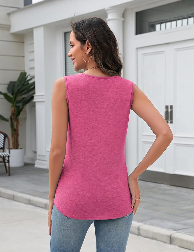 Zeagoo Tank Top for Women V Neck Loose Fit Sleeveless Summer Tops Business Casual Outfits Dressy Blouses Shirts - Image 3