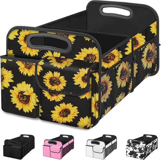 Femuar Car Trunk Organizer, Car Storage Organizer with Large Capacity Waterproof Collapsible Trunk Organizer for Car Suv/Jeep/Sedan (Sunflower, Standard) by GuangzhouTailinTechnologyCo