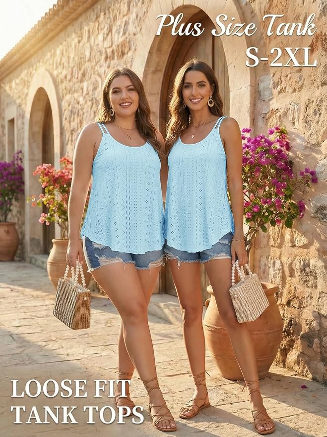 ATHMILE Women's Tank Tops Sleeveless Summer Top Spaghetti Strap Spring Shirt Loose Fit Beach Vacation 2026 Casual - Image 5