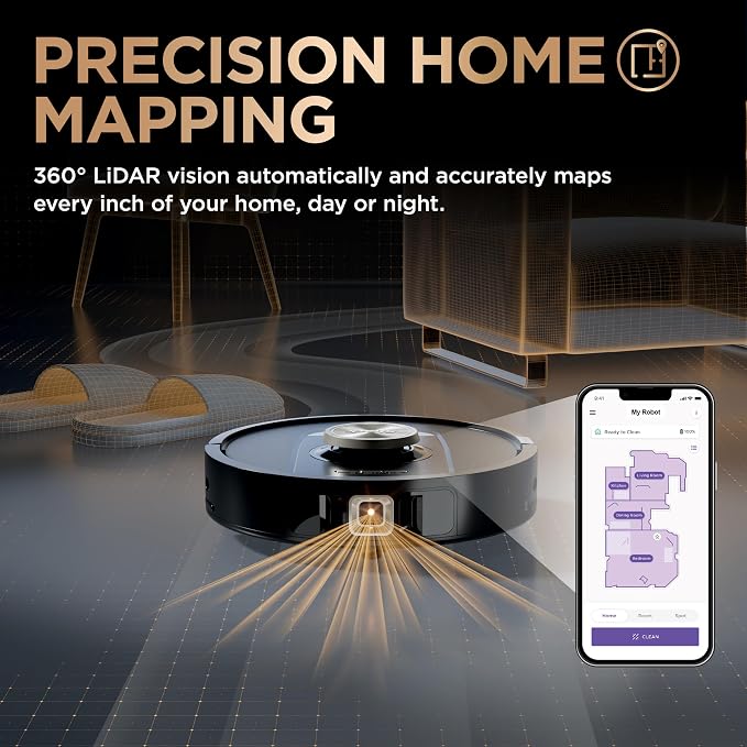 Shark Robot Vacuum & Mop Combo, PowerDetect NeverTouch Pro, Self-Emptying, Self-Refill with Self-Clean Pad Wash & Dry, 60-Day Debris Capacity, 30-Day Refill Tank, 5 Technologies, Black, AV2800ZEBK - Image 10
