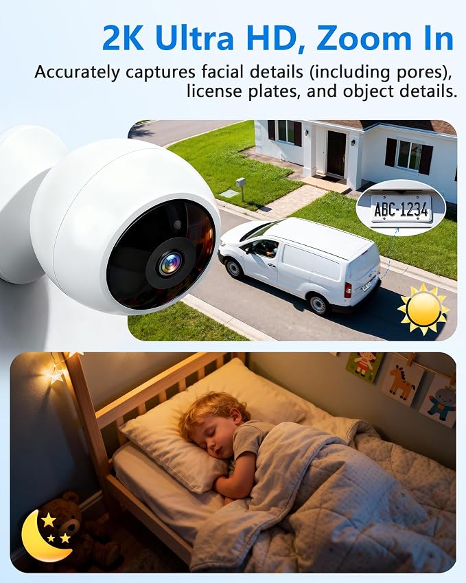 AMTIFO Security Cameras Wireless Outdoor Magnetic: Install-Free Smart Indoor 2K WiFi - Long Battery Life Powered Wireless Cameras for Home Security with AI Motion Detection - Image 3