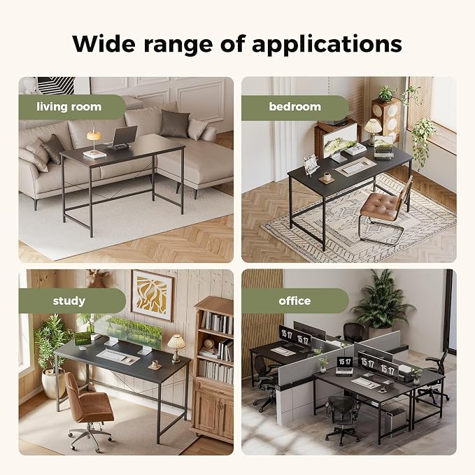 Mericonia 32x16 Inch Computer Desk, 0.6" Thick Small Office Table | Modern Simple Style, Small Study & Writing Table for Home Bedroom Work, Black - Image 5