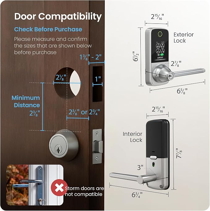 Lockly Secure Pro Smart Lock with Handle - Biometric Fingerprint & Patented Anti-Peep PIN Genie Keypad, Built-in Wi-Fi Keyless Entry Door Lock, App Remote Control, Works with Alexa & Google Assistant - Image 8