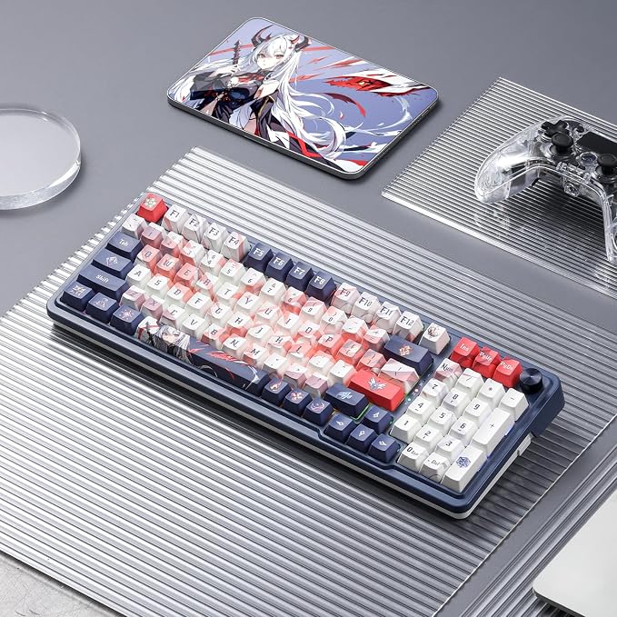Redragon K686 PRO Wireless RGB Gasket Gaming Keyboard, Dye-Sub Anime Keycap | Multi-Function Control Wheel, 0-Delay Tri-Mode, Cushioned 5-Layer Noise Dampening for Creamy Thocky Sound, Practical 98 Keys - Image 9