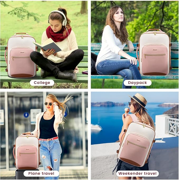 LOVEVOOK 50L Travel Backpack for Women & Men, Airline Approved Carry On Luggage with 3 Packing Cubes, TSA Overnight Bags, Waterproof Personal Item Bag, Weekender Essentials Backpacks fits 17" Laptop - Image 8