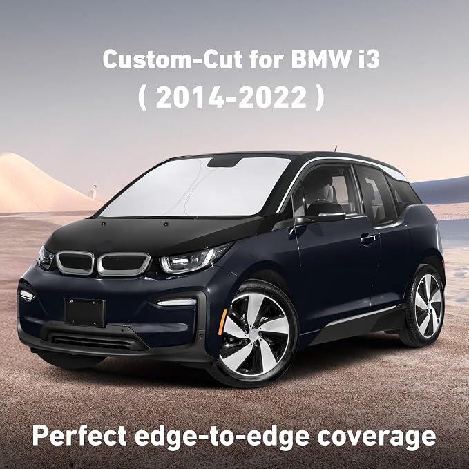 EcoNour Windshield Sunshade Compatible for BMW I3 2014-2020 2021 2022, Sun Visor for Front Windshield & Window Sun Shade Cover, UV Heat Blocker & Protector, Car Accessories - Image 2