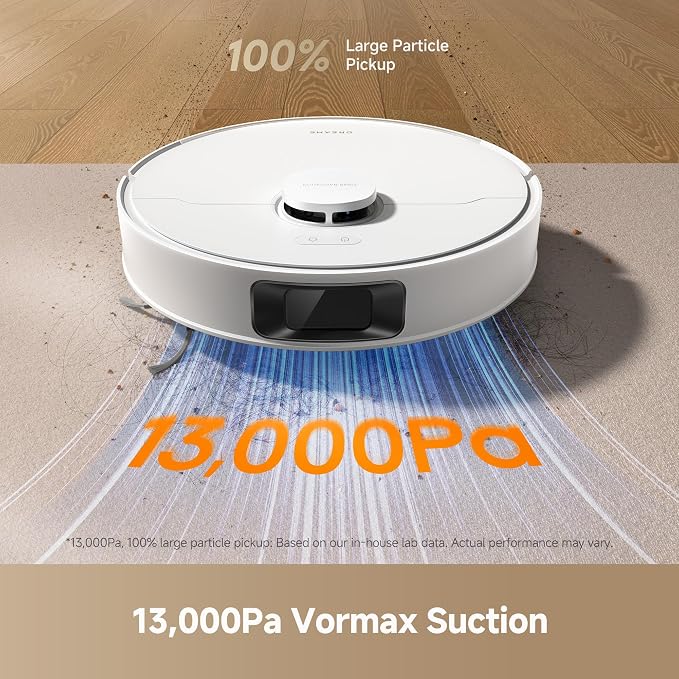 dreame D20 Plus Robot Vacuum and Mop, Detangling DuoBrush for Pet Hair | 13,000Pa Suction, Self-Emptying with 5L Dust Bag, LDS Mapping, App & Voice Control, Ideal for Hard Floors & Carpets - Image 2