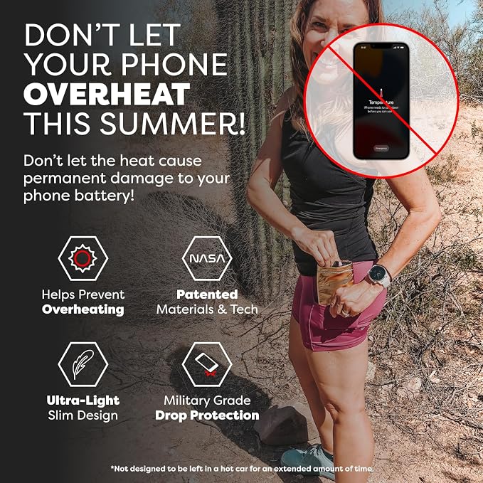 PHOOZY Apollo Thermal Phone Case | Insulated Phone Pouch Extends Battery Life 3X | Heat Resistant Drop Protection | Military Grade Water Resistant | Medium | Gold - Image 5