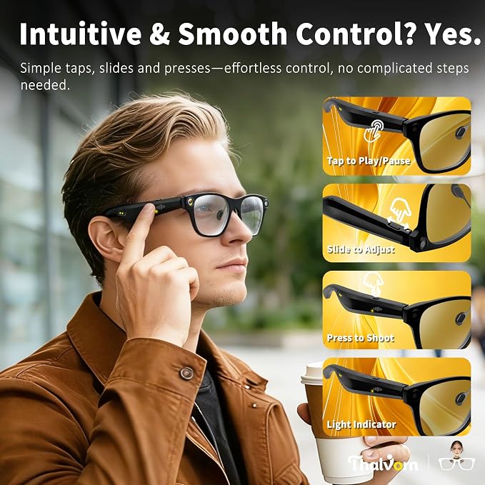 Innovative Smart Glasses,2026 Cutting-Edge AI HD Camera Glasses,AI Voice Assistant,Object Recognition,100+ Languages Real-time Translation,Support Video Photo Music Calling,Wearable Tech for Men Women - Image 9