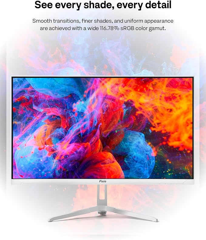 Pixio PX249 Wave White 24 inch 240Hz Refresh Rate FHD 1080p Resolution Fast IPS Panel 1ms GTG Response Time Built-in Speakers Gaming Monitor with Adaptive Sync - Image 6