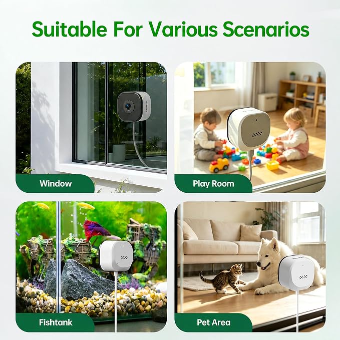 2K Window Camera,2.4G WiFi Indoor Camera for Home Security, AI Color Night Vision, Person & Motion Detection,911 Emergency, US Based Cloud, 24/7 Recording - Image 8