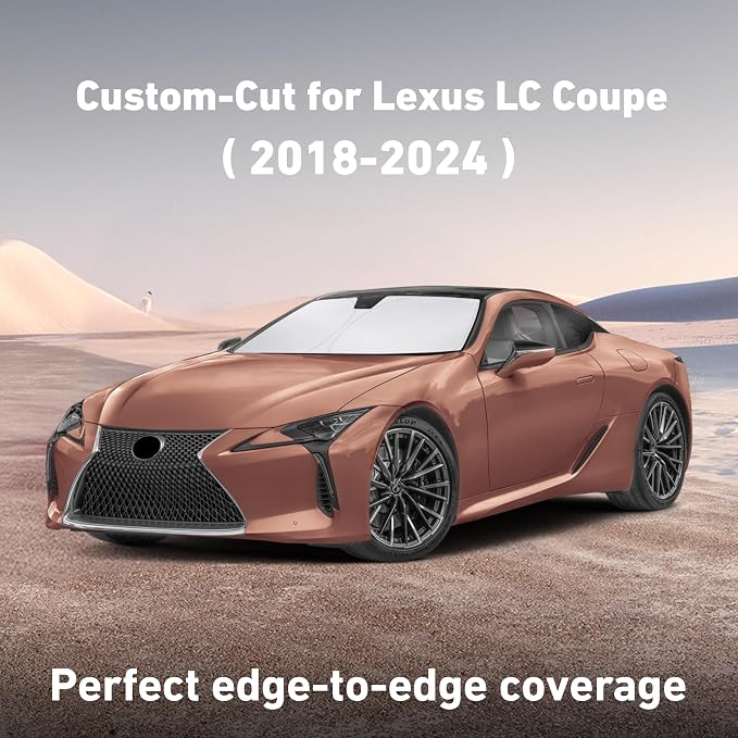 EcoNour Windshield Sunshade Compatible for Lexus LC 2018-2022 2023 2024, Sun Visor for Front Windshield & Window Sun Shade Cover, UV Heat Blocker & Protector, Car Accessories - Image 2
