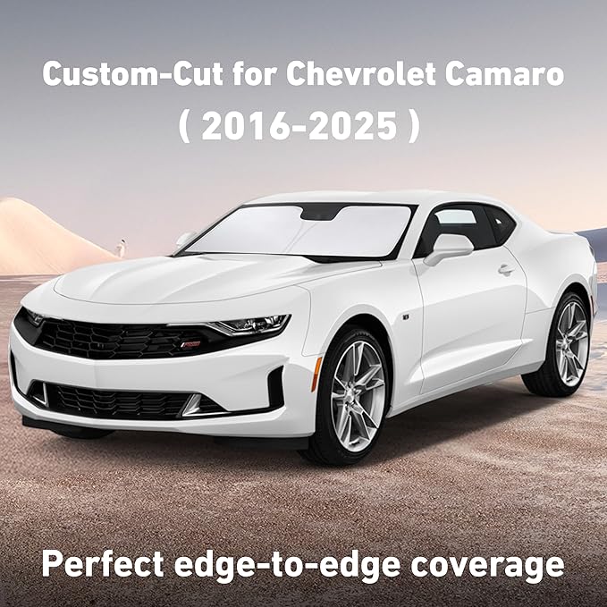 EcoNour Windshield Sunshade Compatible for Chevrolet Camaro 2016-2023 2024 2025, Sun Visor for Front Windshield & Window Sun Shade Cover, UV Heat Blocker & Protector, Car Accessories - Image 2