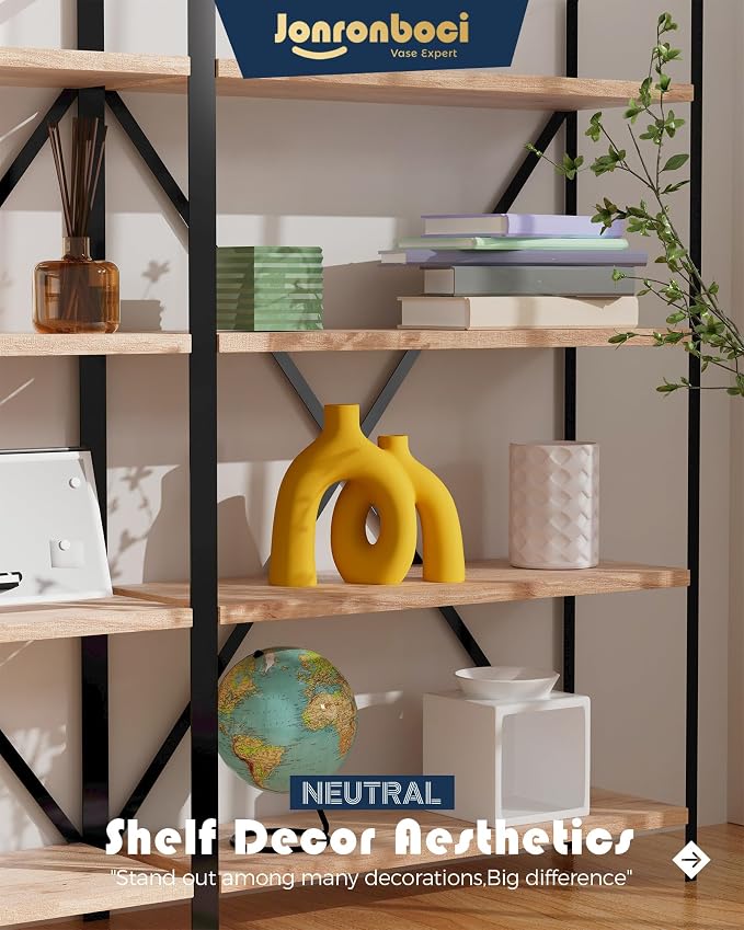 Hug Donut Decorative Vase Set - Yellow Vase, Modern Nordic Boho Style Vases Home Decor, Matte Ceramic Decorations for Living Room Shelf, Bookshelf Mantle Entryway Table or Console Décor (Yellow) - Image 6