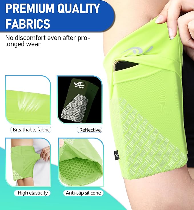 HiRui Universal Sports Armband Cell Phone Armband Sleeves Running Armband for Exercise Workout, Compatible with iPhone 17/17Plus/Pro/16/15/15Plus/14 Samsung Galaxy All Phones (X-Large, Bright Yellow) - Image 3