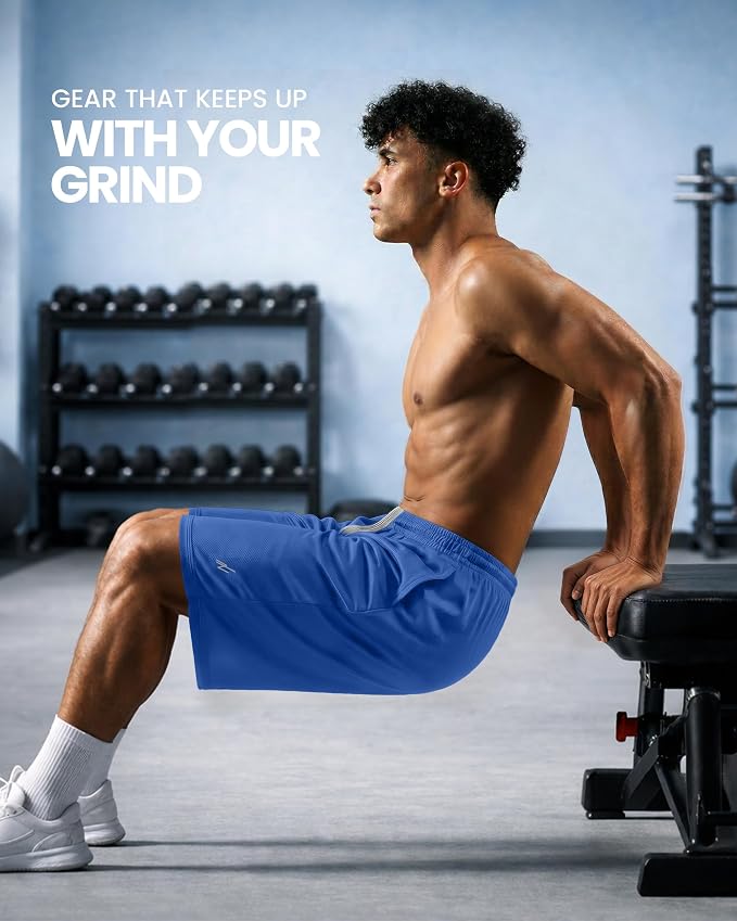 Quick Dry Knit Men's Athletic Shorts Loose-Fit Running Workout Gym Shorts - Image 4