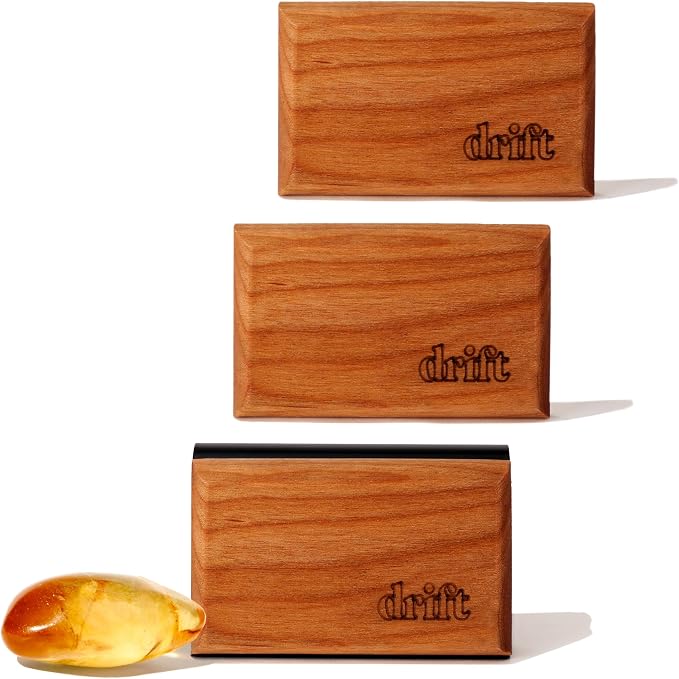 Drift Car Air Freshener - The Original Wood Air Freshener - Car Odor Eliminator - Long Lasting Scent - Metal Clip - Essential Oils - Clean Ingredients - Amber Scent 3 Pack Starter Kit - CLIP INCLUDED by driftscents