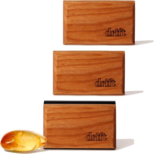 Drift Car Air Freshener - The Original Wood Air Freshener - Car Odor Eliminator - Long Lasting Scent - Metal Clip - Essential Oils - Clean Ingredients - Amber Scent 3 Pack Starter Kit - CLIP INCLUDED by driftscents