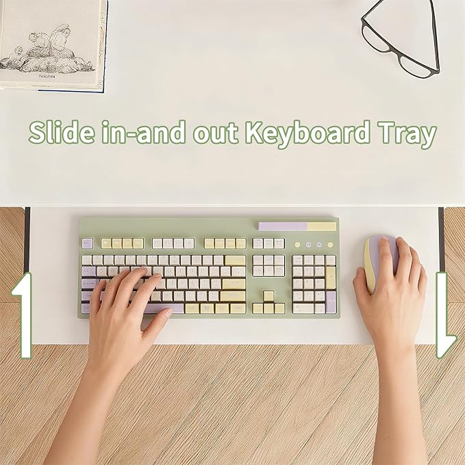 ALISENED 30 Inch Computer Desk, with Keyboard Tray & Monitor Stand | Compact Desk for Space-Saving, Ergonomic Study Desk with Storage Shelves for Writing, Gaming, Working, White - Image 5