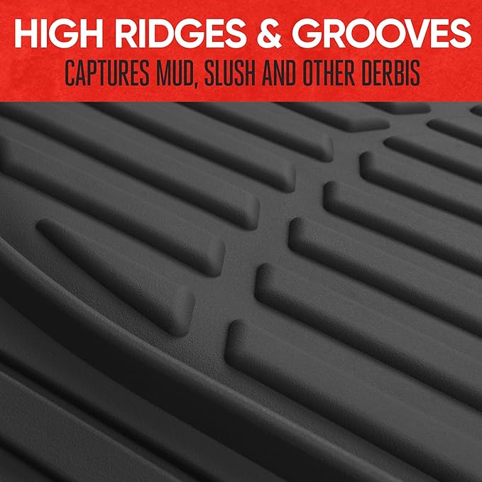 Motor Trend -2 Piece Front Car Floor Mats- Black FlexTough Contour Liners-Deep Dish Heavy Duty Rubber Floor Mats for Car SUV Truck & Van-All Weather Protection, Universal Trim to Fit - Image 7