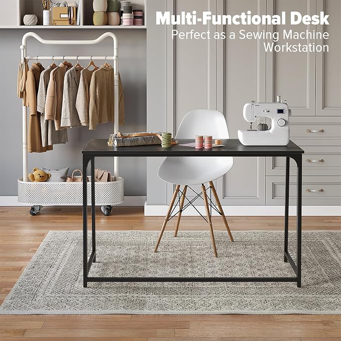 WOHOMO Folding Desk, 47.2" Foldable Computer Table for Small Spaces, Black | Easy Assembly and Fold, Sturdy Home office desks for Study Bedroom Dorm Space Saving Writing Work Apartment - Image 6