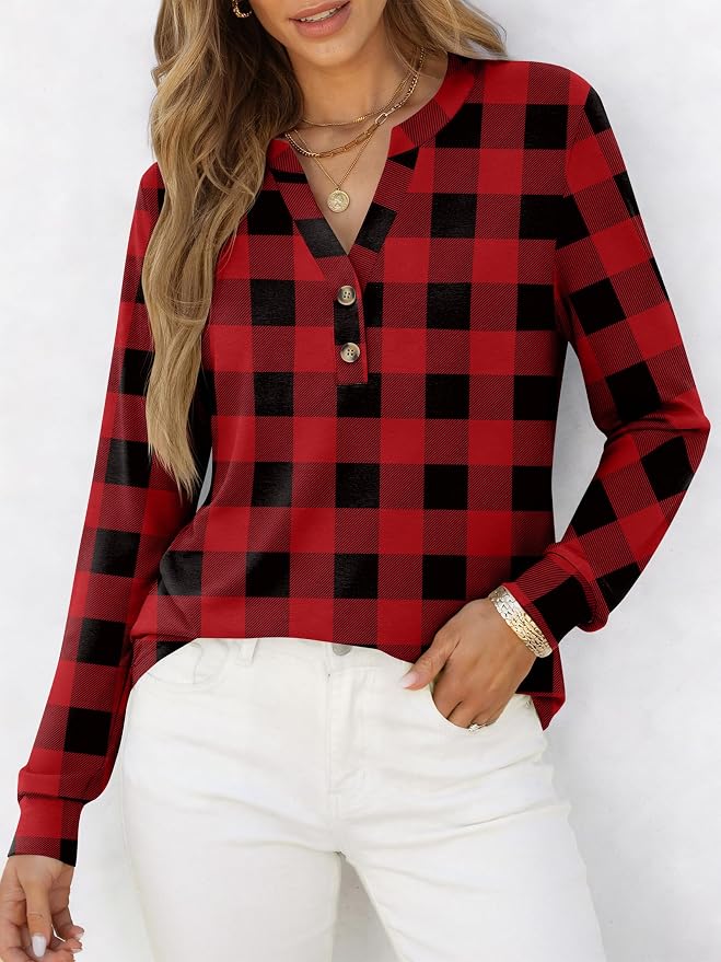 ANRABESS Women's Long Sleeve Shirts 2026 Spring Fashion Dressy Casual Tops Trendy Henley Blouses Cute Work Outfits Clothes - Image 2
