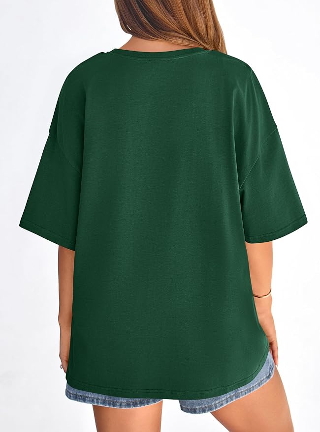 PRETTYGARDEN Womens 2026 Spring Going Out Tops Casual Short Sleeve Crewneck Loose Fit Basic Oversized T Shirts Summer Outfits - Image 5