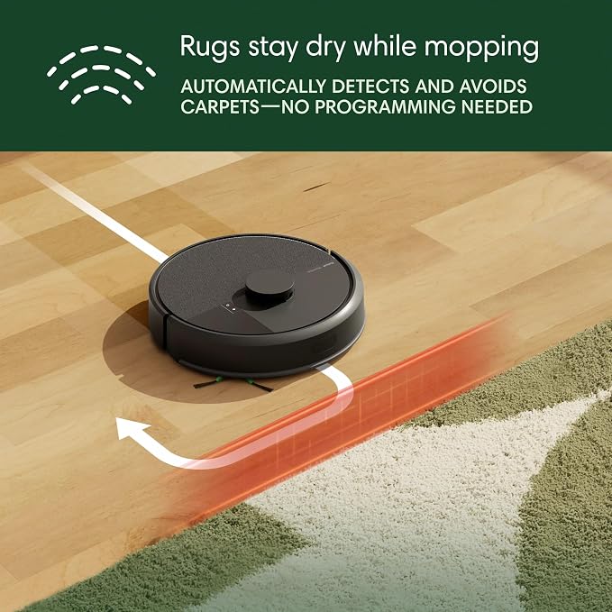 iRobot Roomba 105 Combo Robot Vacuum & Mop - Easy to use, Intense Power-Lifting Suction, LiDAR Navigation, Multiple Cleaning Modes, Avoids Mopping Carpets, Self-Charging | 70x Suction, Clearview Lidar Mapping, Vac and Mop Modes, Carpet-Detect Avoids Rugs - Image 6