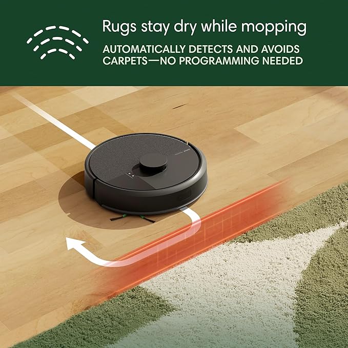 iRobot Roomba 104 2in1 Vacuum & Mop Robot - Self-Empties for 75 Days, Intense Power-Lifting Suction, Vacuums All Floors, Ideal for Pet Hair, LiDAR Smart Navigation Mapping, Mops Hard Floors - Image 8