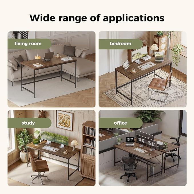Mericonia 48x20 Inch Computer Desk, 0.6" Thick Small Office Table | Modern Simple Style, Small Study & Writing Table for Home Bedroom Work Walnut - Image 7