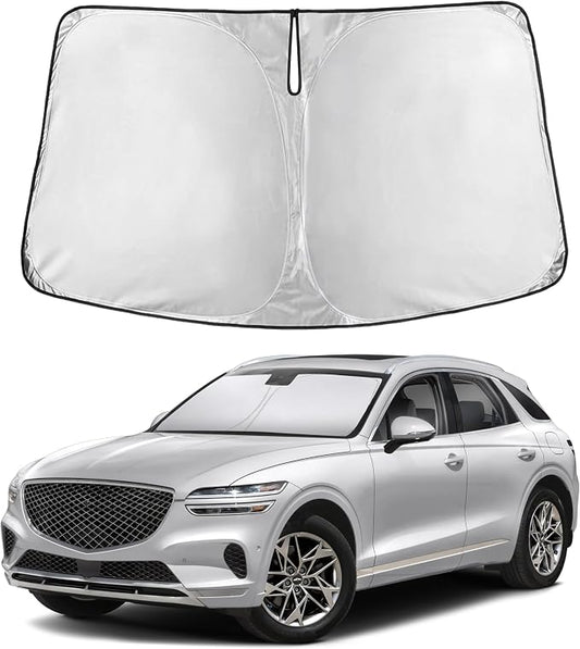 EcoNour Windshield Sunshade Compatible for Genesis GV70 2022-2024 2025 2026, Sun Visor for Front Windshield & Window Sun Shade Cover, UV Heat Blocker & Protector, Car Accessories by EcoNour
