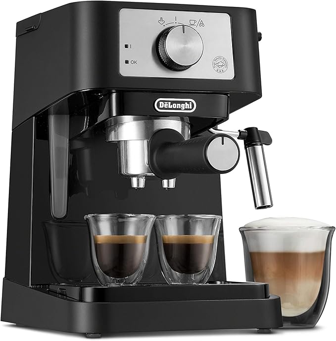 De'Longhi Stilosa Compact Manual Espresso Machine, Manual Milk Frother | #1 Worldwide Espresso Machine Maker, 15 Bar Pump Pressure, Stainless Steel Boiler, Frother, Compact Design by Unknown