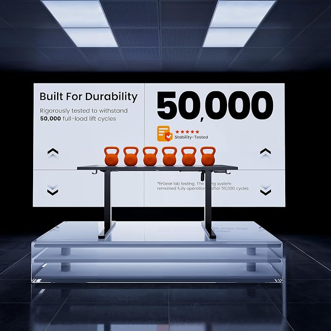 ErGear Height Adjustable Electric Standing Desk, 44 x 24 Inches Sit Stand up Desk, Memory Computer Home Office Desk, Grey - Image 6