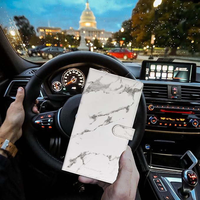 TOURSUIT Car Registration and Insurance Card Holder, Marble Grey | Vehicle License Document Organizer, Glove Box Compartment, Interior Car Accessories, For Women Men - Image 6