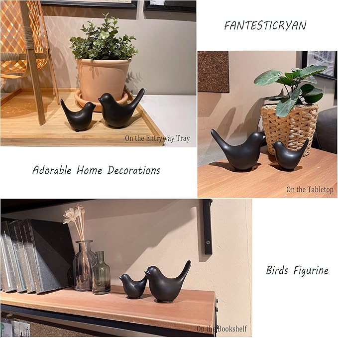 FANTESTICRYAN Small Animal Statues Home Decor Modern Style Black Decorative Ornaments for Living Room, Bedroom, Office Desktop, Cabinets… - Image 4