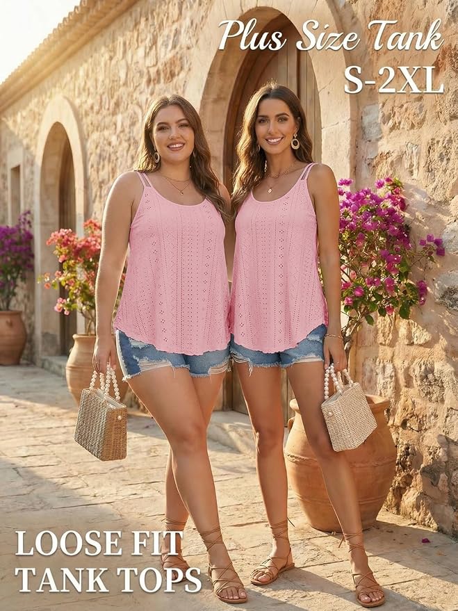 ATHMILE Women's Tank Tops Sleeveless Summer Top Spaghetti Strap Spring Shirt Loose Fit Beach Vacation 2026 Casual - Image 5