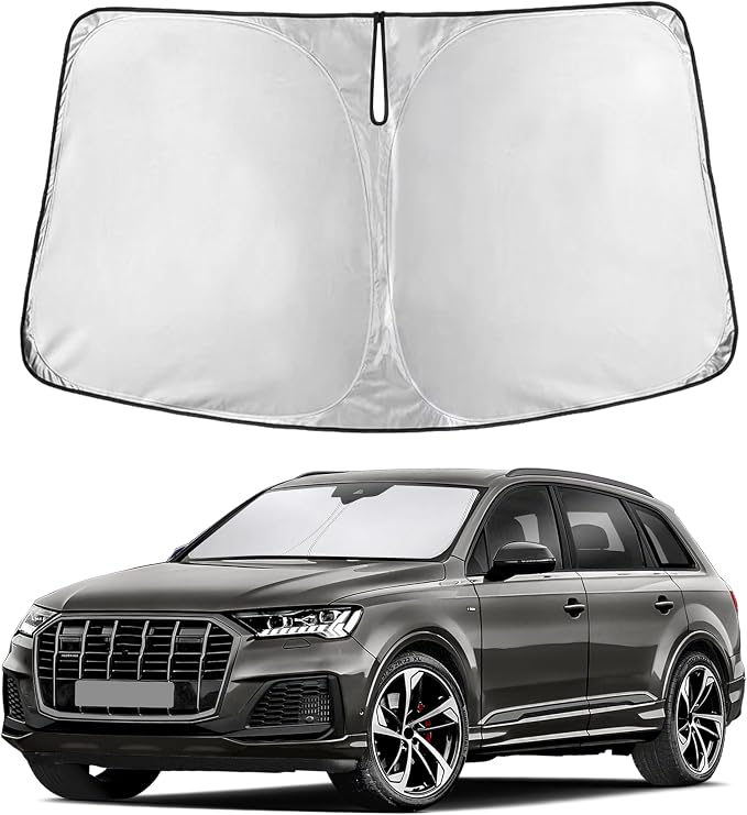 EcoNour Windshield Sunshade Compatible for Audi Q7 2016-2024 2025 2026, Sun Visor for Front Windshield & Window Sun Shade Cover, UV Heat Blocker & Protector, Car Accessories by EcoNour