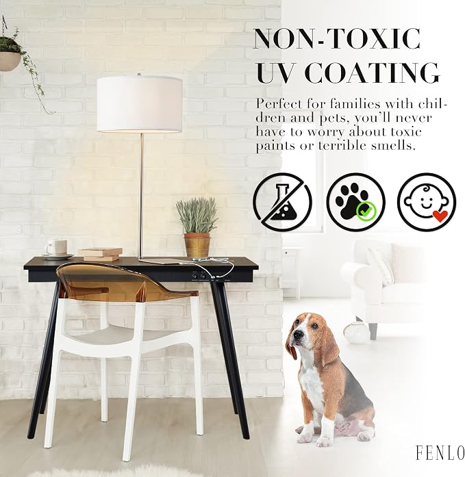 FENLO Future - 39' Modern Desk with USB-C & Qi Wireless Charging Station - Image 6