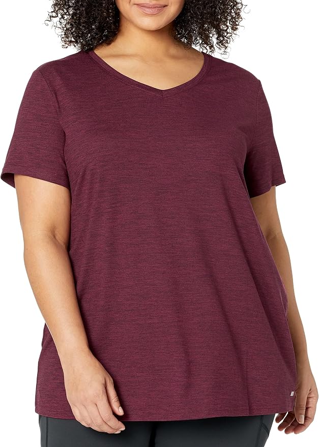 Amazon Essentials Women's Active Quick Dry Tech Stretch Short-Sleeve V-Neck T-Shirt (Available in Plus Size), Pack of 2 - Image 8