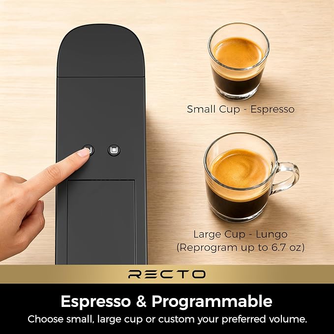 CHULUX RectoCafé Espresso Machine for Nespresso Original Pod, Metal & Black | Extra Mini Design, 20 Bar Professional Italian Pump, Food-Grade Materials, Quiet with Low-Vibration Brewing for Home & Office - Image 3