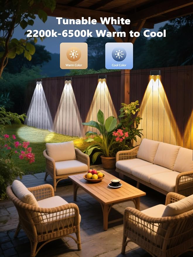 BrizLabs Smart Deck Lights RGBCW, 6 Lamps Fence Lights APP/Voice Control | Color Changing; Work with Alexa & Google Assistant; Smart Timers; Tunable White; Outdoor Waterproof for Halloween Christmas - Image 4