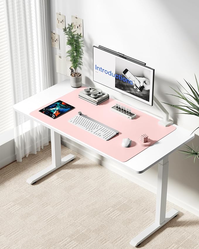 YSAGi Leather Desk Protector, Office Mat, Large Mouse Mat, Non-Slip PU Leather Blotter, Laptop Desk Mat, Waterproof Writing Pad for Office and Home(Light Pink, 40" x 24") - Image 2