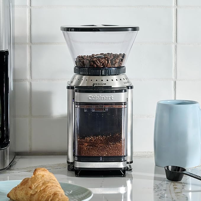 Cuisinart Electric Burr Coffee Grinder, 18-Position Selector, 4-18 Cups | Flat burr coffee bean grinder with 18 options, fine to coarse, & removeable, easy-to-clean 8 oz bean hopper, DBM-8P1 - Image 2