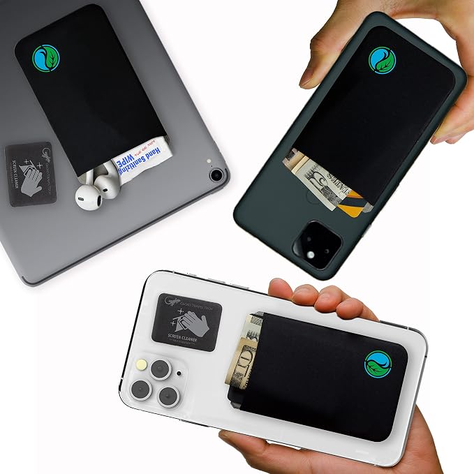 Phone Wallet - Adhesive Card Holder - Cell Phone Pouch - Stick on Lycra Pocket by Gecko - Carry Credit Cards and Cash - Image 2