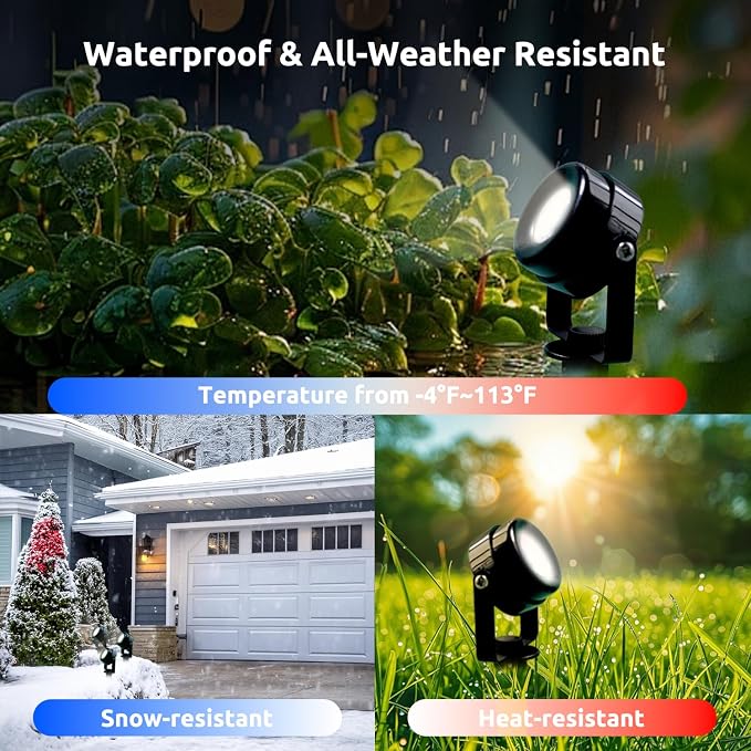 VTimes 8pcs Smart RGBW Landscape Lights IP65 Waterproof Outdoor SpotLights | Low Voltage Landscape Lighting, APP & Remote Control and Timing, Color Changing Outdoor for Yard, Garden, Lawn, Holiday Decor - Image 6
