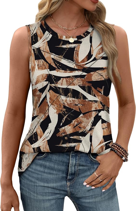 WIHOLL Women's Sleeveless Summer Crewneck Loose Fit Tank Tops - Image 2
